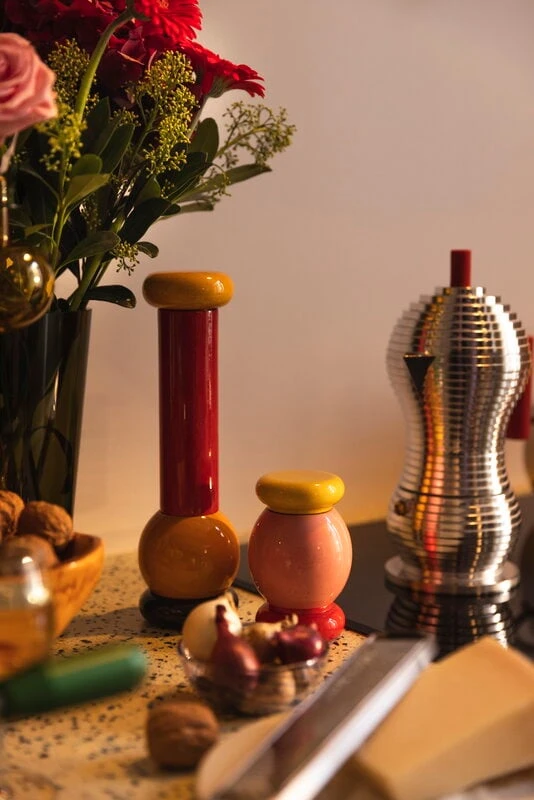 Alessi Sottsass Grinder, Small, Pink - Yellow - Red 3 Alessi Sottsass Grinder, Small, Pink - Yellow - Red - Image 3