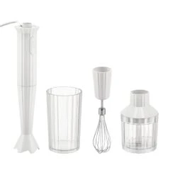 Alessi Plissé Hand Blender With Whisk And Chopper, White