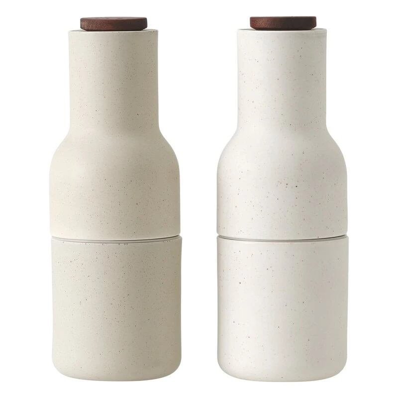 MENU Bottle Grinder 2 Pcs, Ceramic, Sand - Walnut 1 MENU Bottle Grinder 2 Pcs, Ceramic, Sand - Walnut