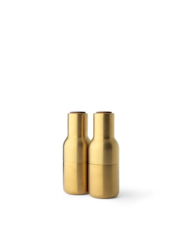 MENU Bottle Grinder, 2 Pcs, Brushed Brass - Walnut 2 MENU Bottle Grinder, 2 Pcs, Brushed Brass - Walnut - Image 2