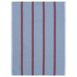 Ferm LIVING Hale Tea Towel, Faded Blue - Burgundy