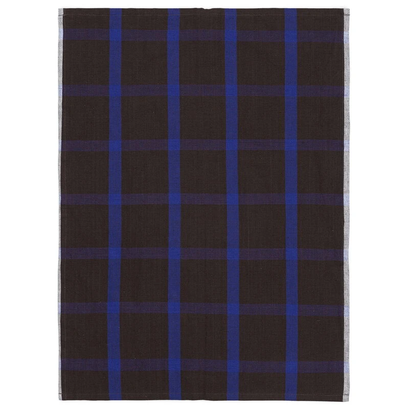 Ferm LIVING Hale Tea Towel, Brown - Blue 1 Ferm LIVING Hale Tea Towel, Brown - Blue