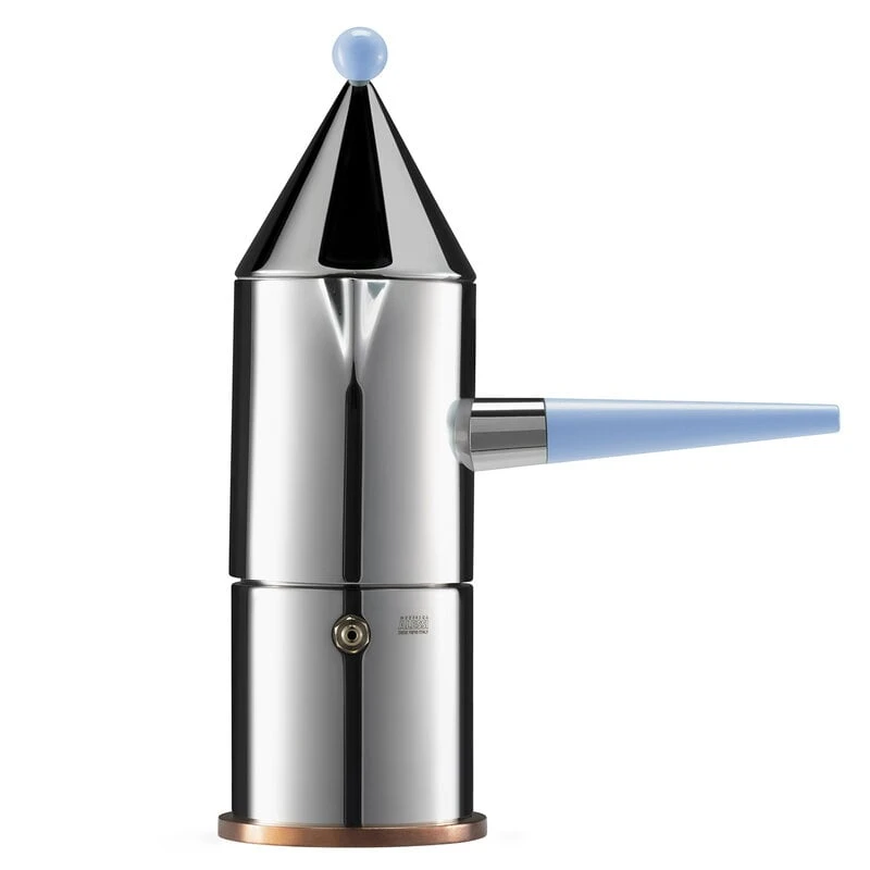 Alessi La Conica Manico Lungo Espresso Coffee Maker, Steel - Light Blue 1 Alessi La Conica Manico Lungo Espresso Coffee Maker, Steel - Light Blue