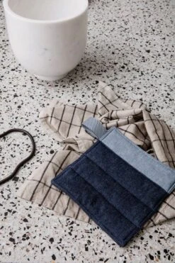 Ferm LIVING Hale Tea Towel, Sand - Black -Kitchen Utensils Shop 64 9780