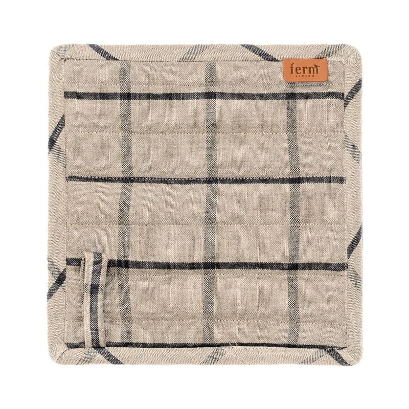 Ferm LIVING Hale Pot Holder, Set Of 2, Sand - Black 1 Ferm LIVING Hale Pot Holder, Set Of 2, Sand - Black