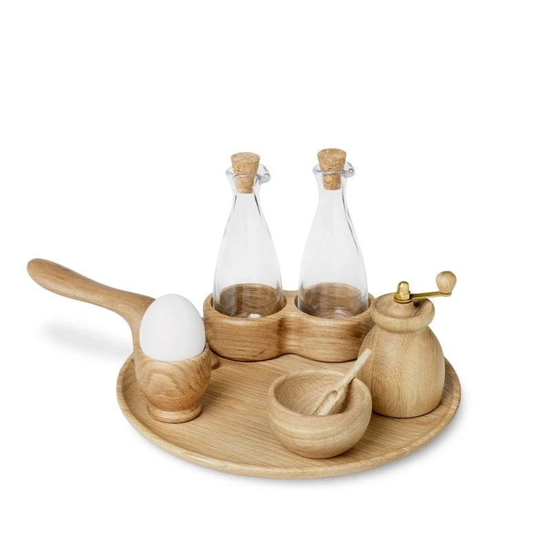 Kay Bojesen Menageri Salt Cellar With Spoon, Oak 2 Kay Bojesen Menageri Salt Cellar With Spoon, Oak - Image 2