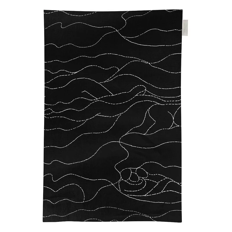 Saana Ja Olli Rakkauden Meri Tea Towel/place Mat, Black - White 1 Saana Ja Olli Rakkauden Meri Tea Towel/place Mat, Black - White