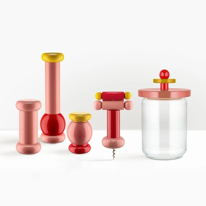 Alessi Sottsass Grinder, Large, Red - Pink - Yellow 2 Alessi Sottsass Grinder, Large, Red - Pink - Yellow - Image 2