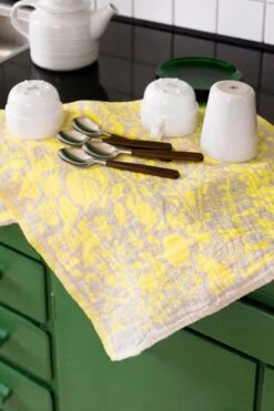 Lapuan Kankurit Villiyrtit Hand Towel, Yellow - Linen -Kitchen Utensils Shop lapuankankurit villiyrtit towel yellow linen 2 0